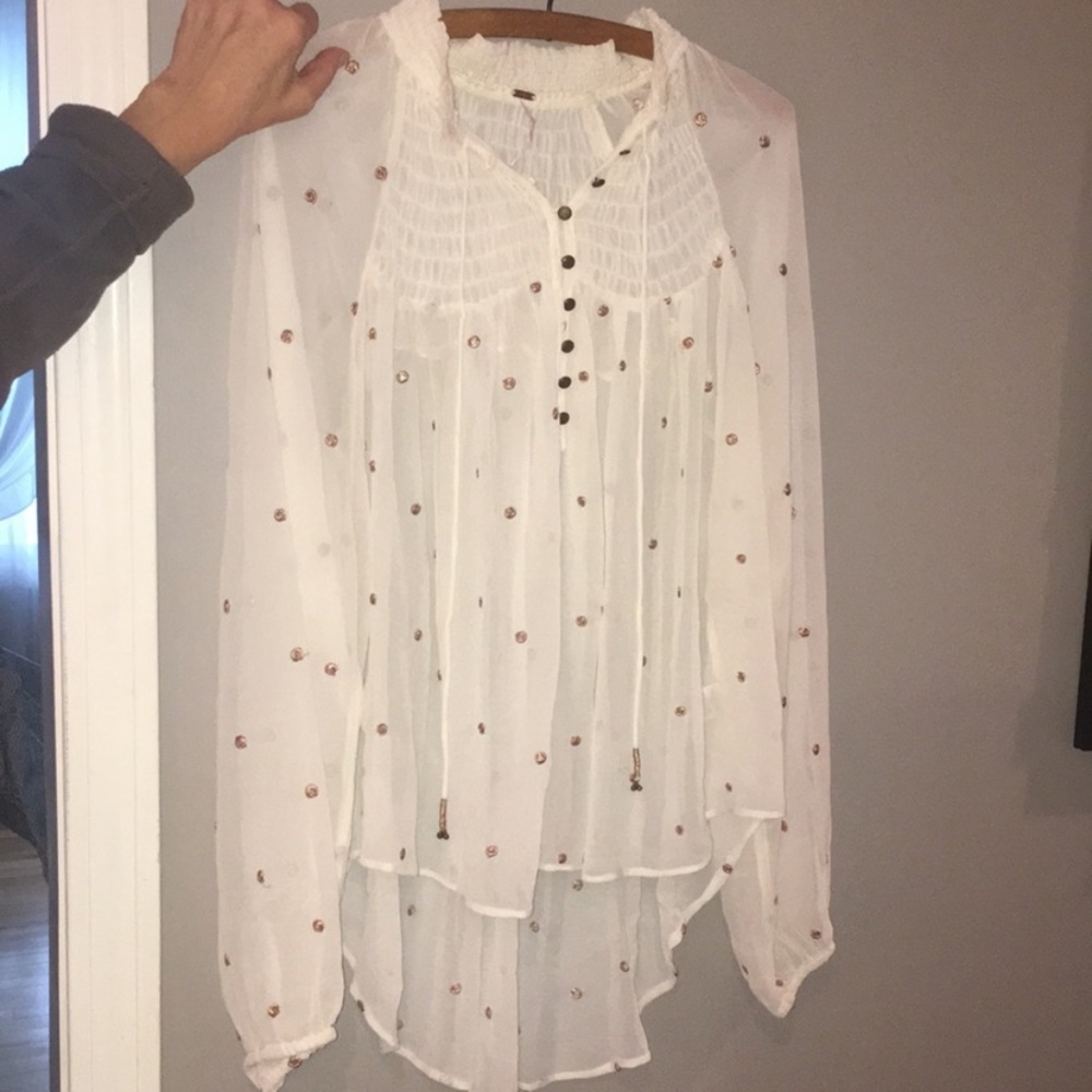 Free People Rose Gold dot top